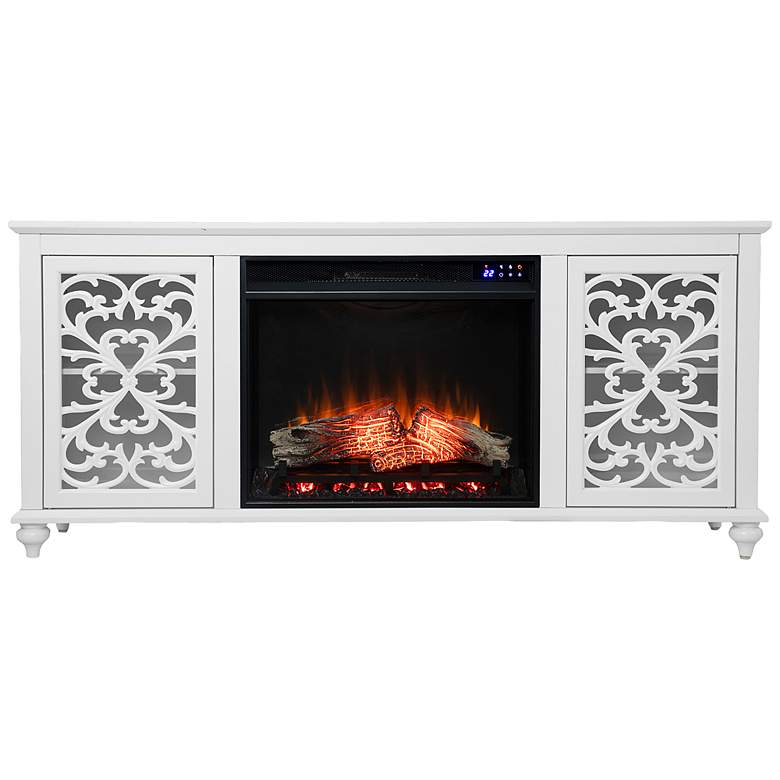 Image 5 Maldina White Electric Fireplace Media Console more views