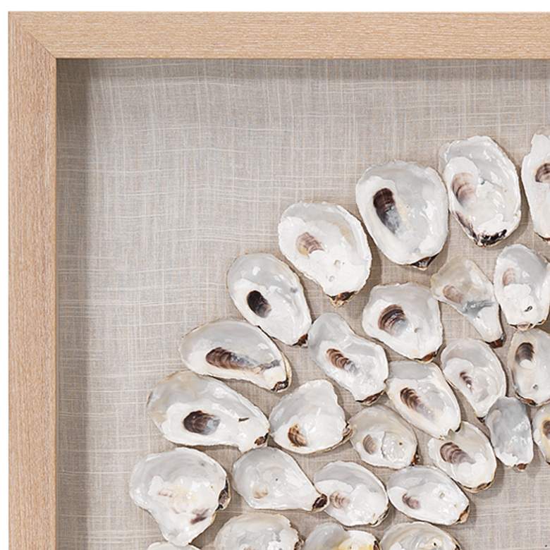 Image 3 Maldives White Oyster Shells 23 3/4" Square Framed Wall Art more views