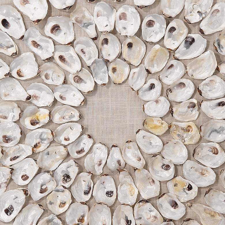 Image 4 Maldives White Oyster Shells 23 3/4" Square Framed Wall Art more views
