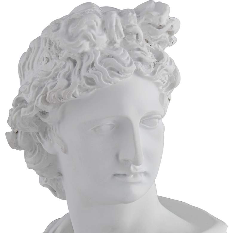Image 4 Male 11 1/2" High Matte White Bust Sculpture more views