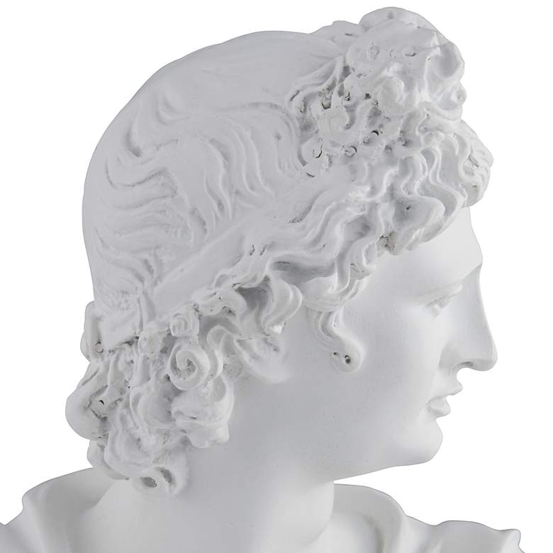 Image 5 Male 11 1/2 inch High Matte White Bust Sculpture more views