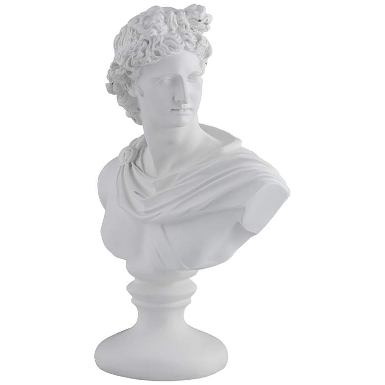 Image 6 Male 11 1/2 inch High Matte White Bust Sculpture more views