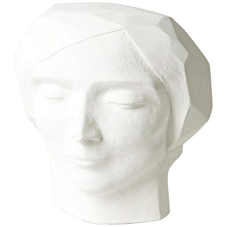 Image 1 Male 11 inch High White Plaster Faceted Bust Sculpture
