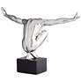 Male Gymnast Pose 19 1/2" Wide Silver Sculpture in scene