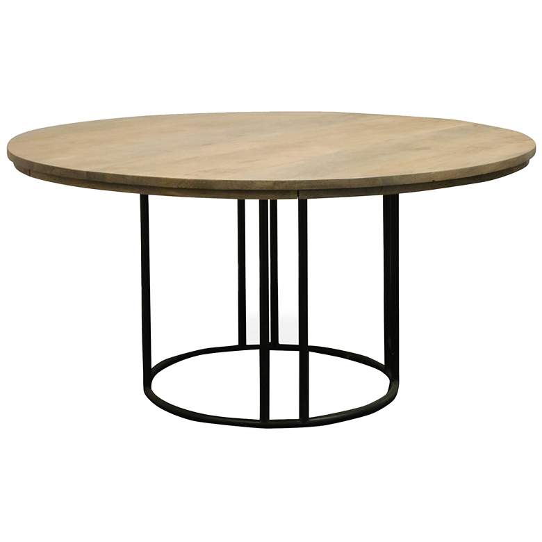 Image 1 Malec 60" Wide Walnut Solid Mango Wood Dining Table