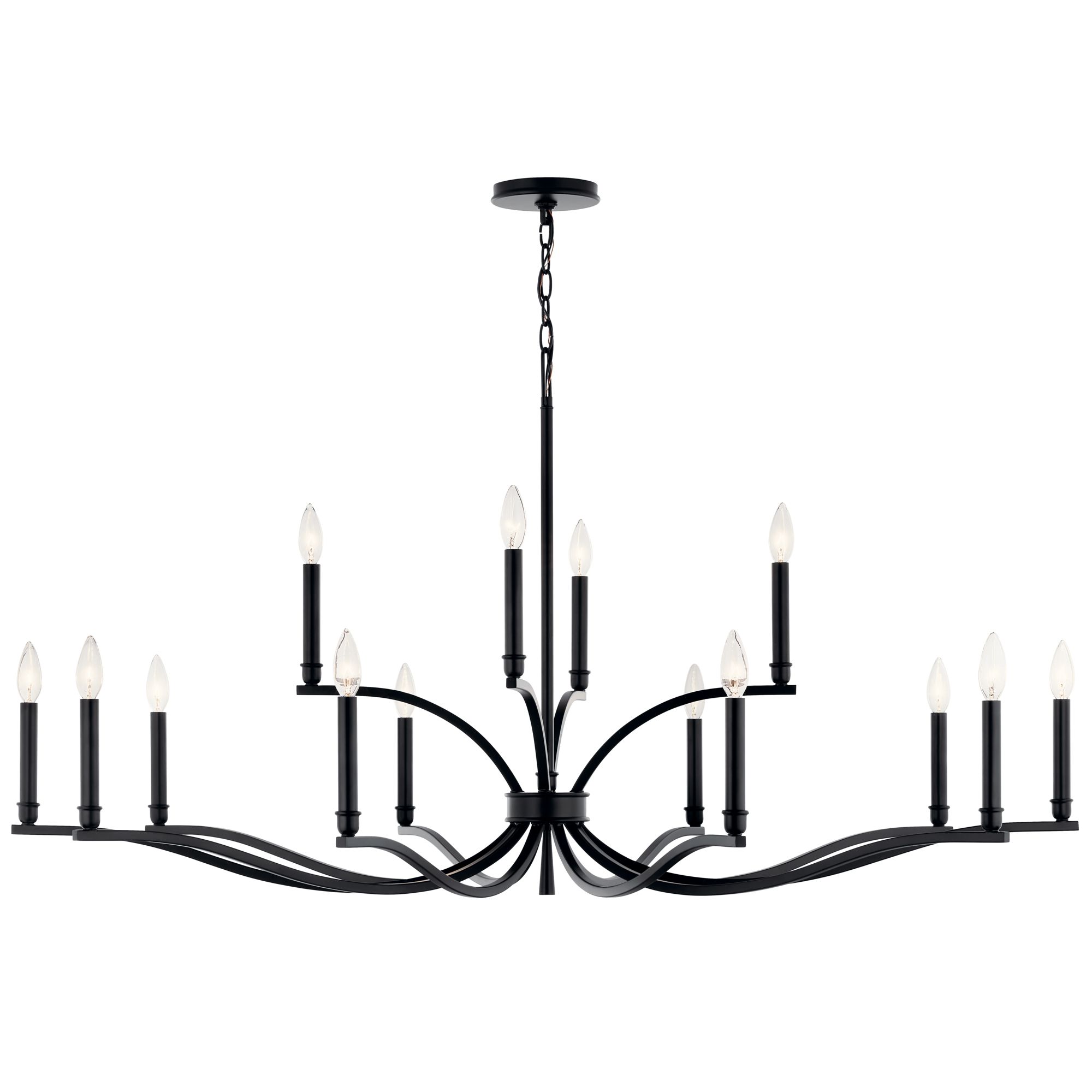 Image 3 Malene 52.75 Inch 14 Light 2-Tier Chandelier in Black more views