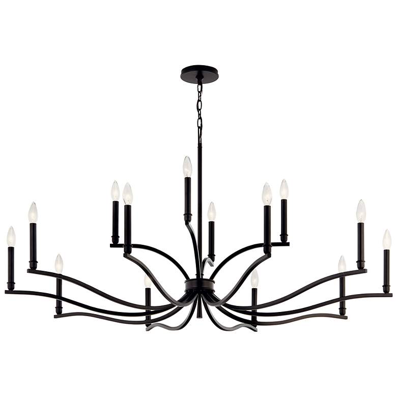 Image 2 Malene Black Chandelier 14Lt