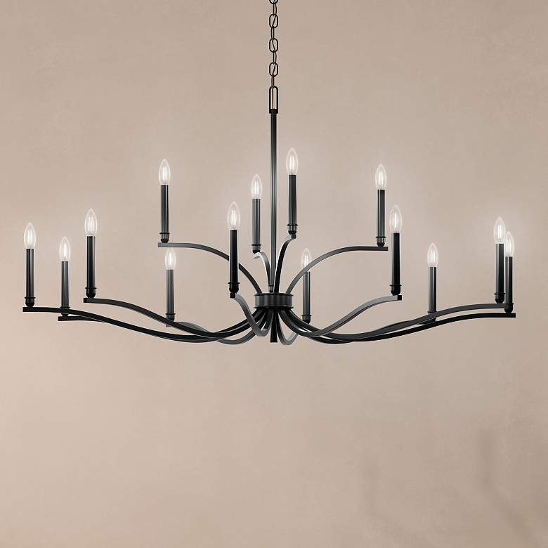 Image 1 Malene Black Chandelier 14Lt