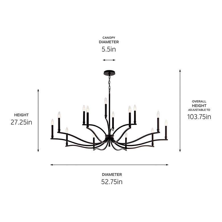 Image 7 Malene Black Chandelier 14Lt more views
