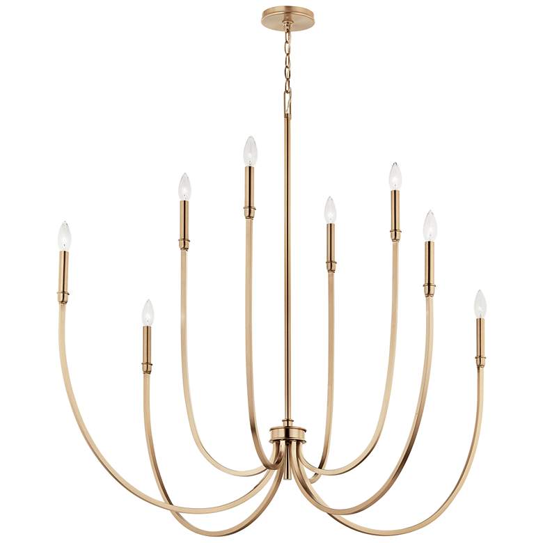 Image 2 Malene Champagne Bronze Foyer Chandelier 8Lt
