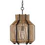 2_Mali 13 1/2"W Satin Black w/ Kraft Paper Twine Pendant Light more views
