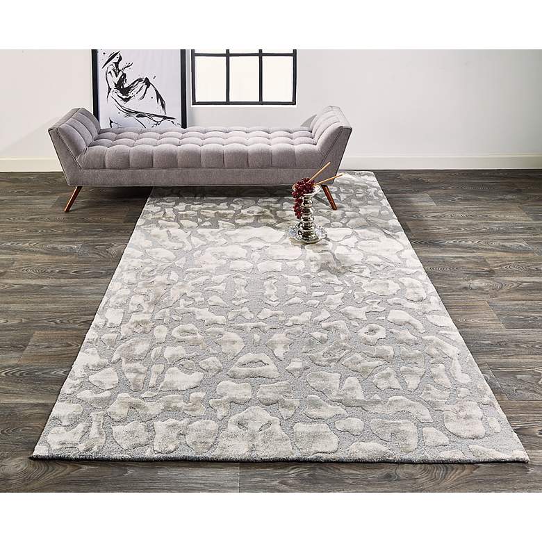 Image 1 Mali 8629F 3'6"x5'6" Silver Gray Rectangular Area Rug