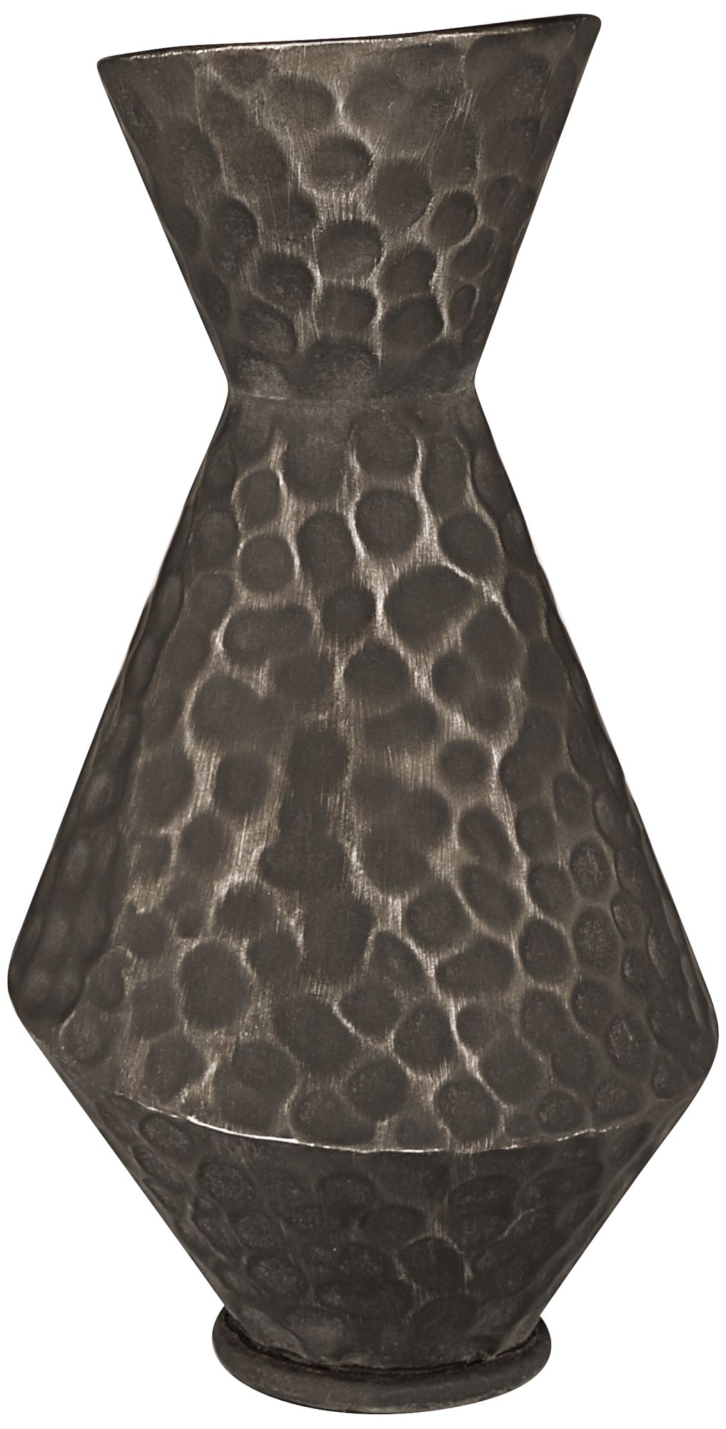 Image 3 Malia 13" High Hammered Weathered Black Rustic Metal Vase