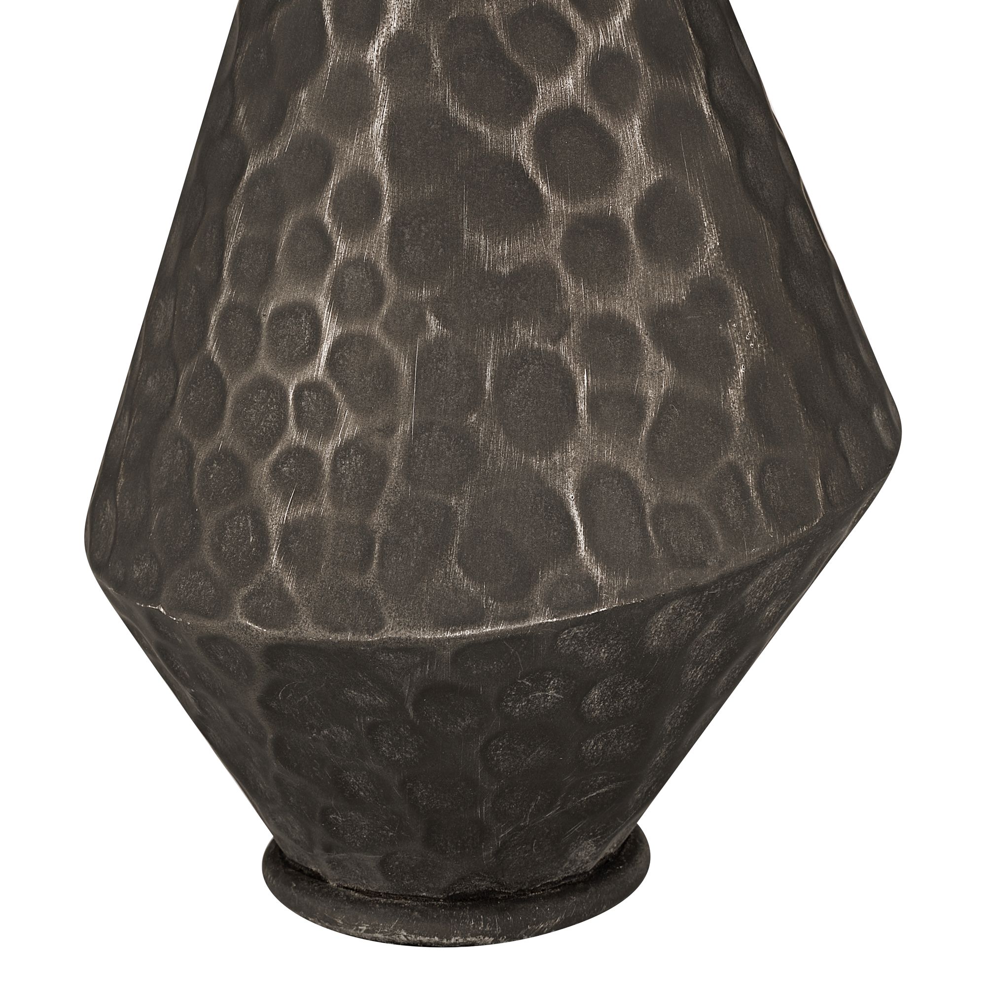 Image 5 Malia 13" High Hammered Weathered Black Rustic Metal Vase more views