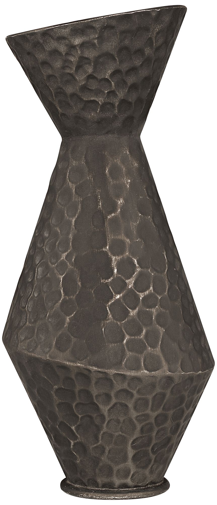 Image 3 Malia 17" High Hammered Weathered Black Rustic Metal Vase