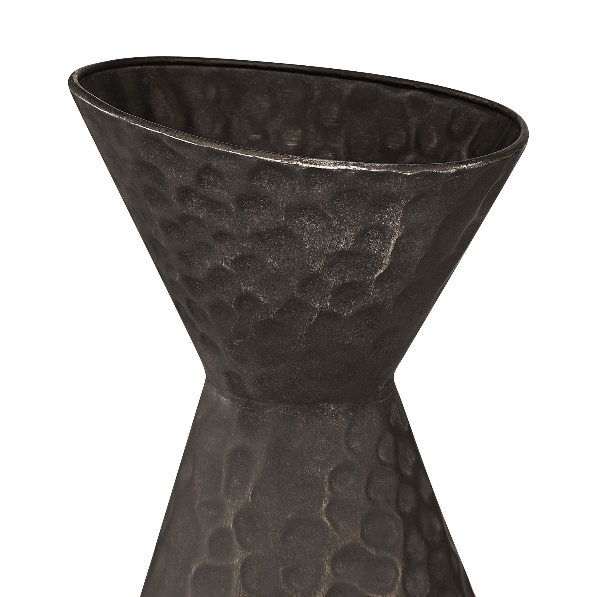 Image 4 Malia 17" High Hammered Weathered Black Rustic Metal Vase more views