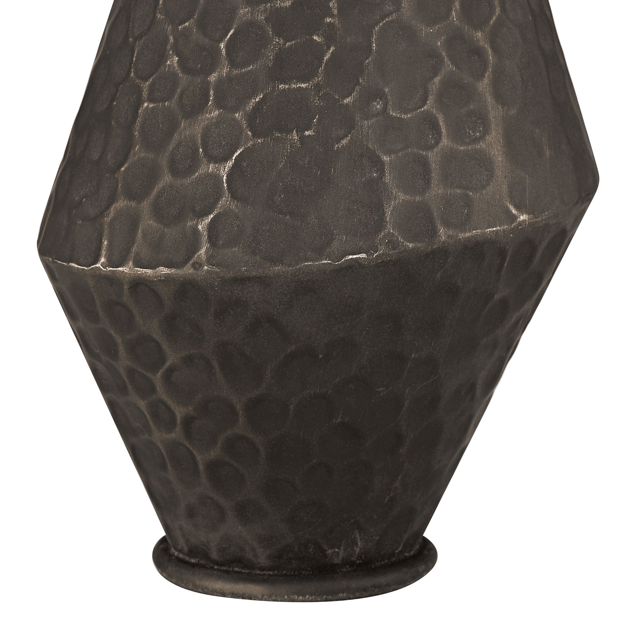 Image 5 Malia 17" High Hammered Weathered Black Rustic Metal Vase more views