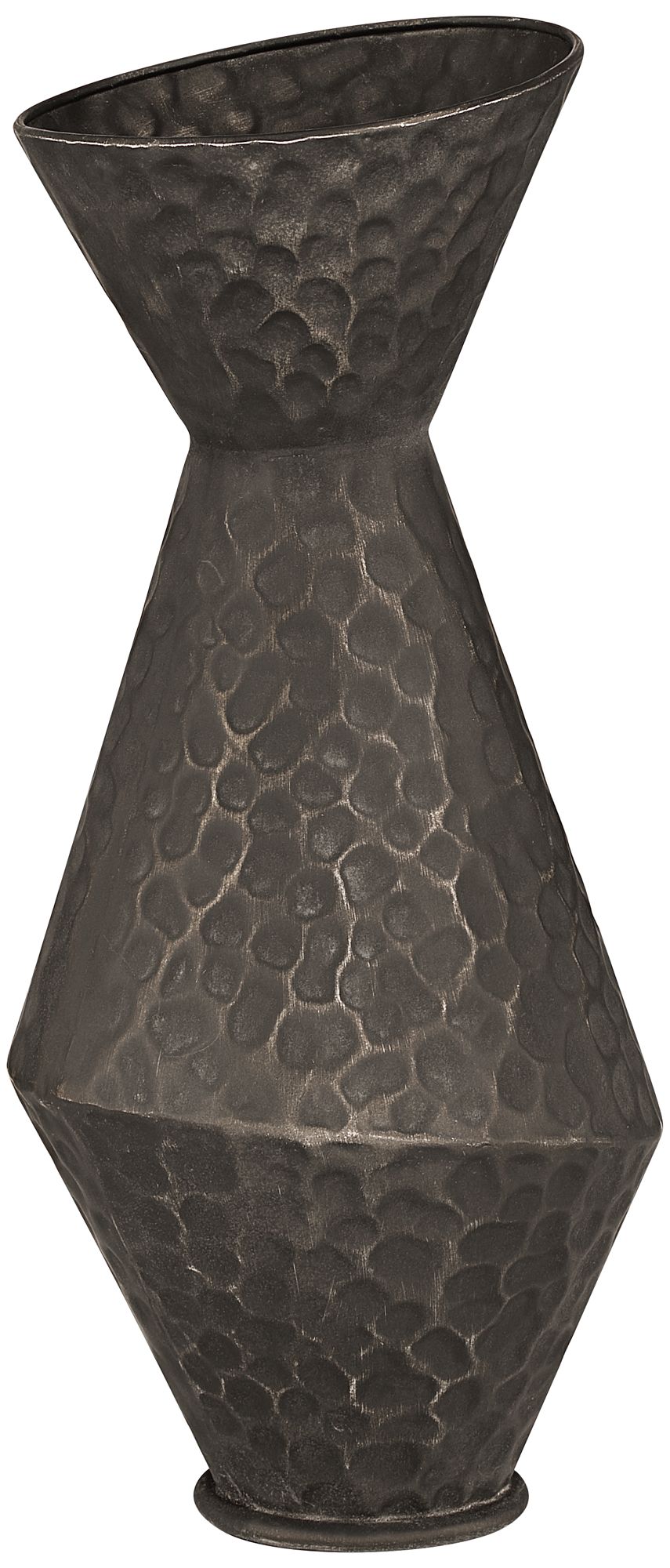 Image 7 Malia 17" High Hammered Weathered Black Rustic Metal Vase more views