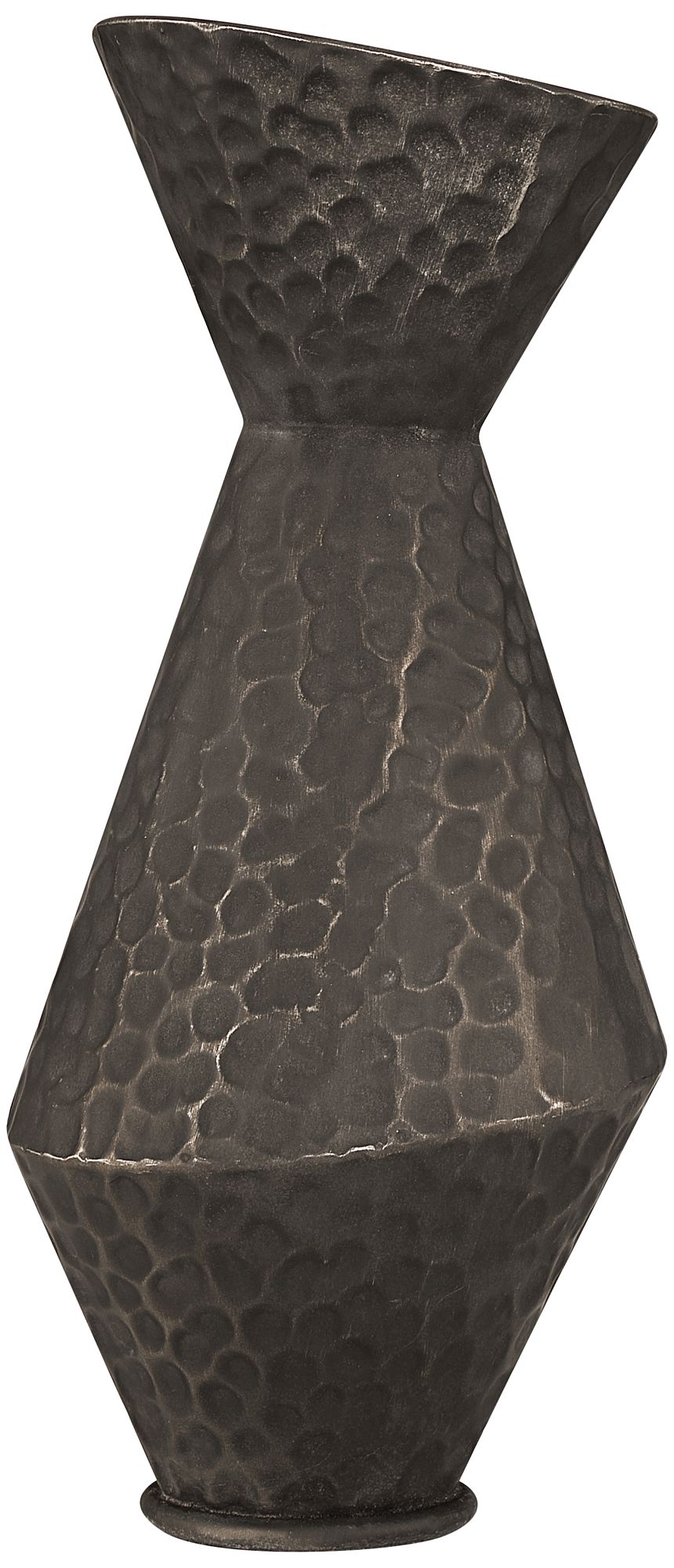 Malia 17" High Hammered Weathered Black Rustic Metal Vase in scene