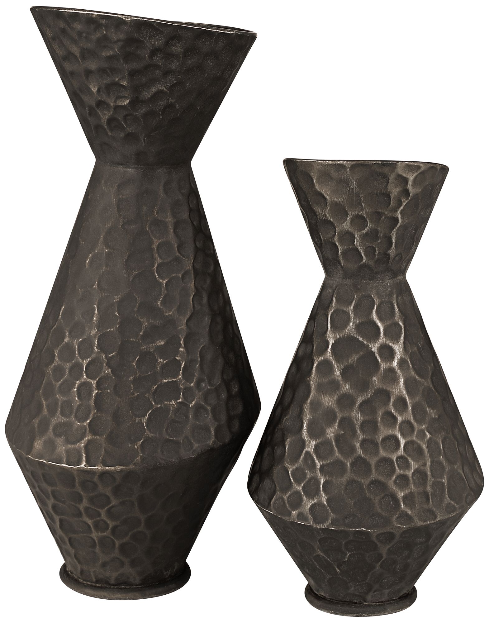 Malia 17" High Hammered Weathered Black Rustic Metal Vase in scene