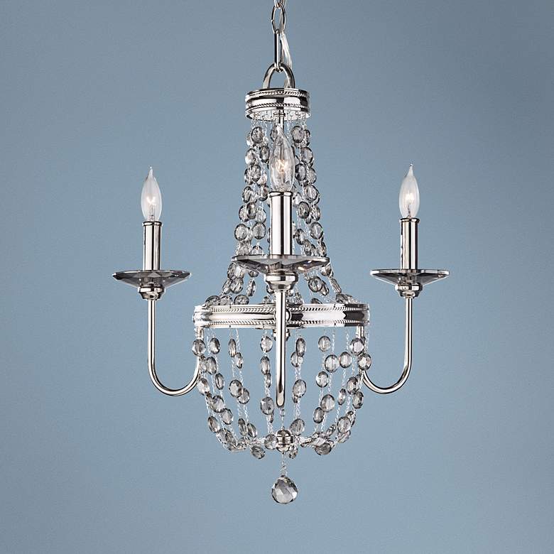 Image 1 Malia 18 1/2" Wide 3-Light Nickel Chandelier