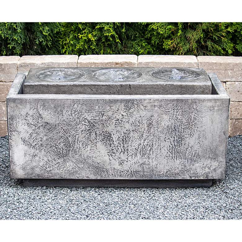 Image 1 Malibu 17 1/2"H Trevia Graystone LED Outdoor Floor Fountain