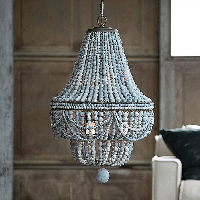 Image 2 Malibu 20 1/2" Wide Weathered Blue 6-Light Chandelier