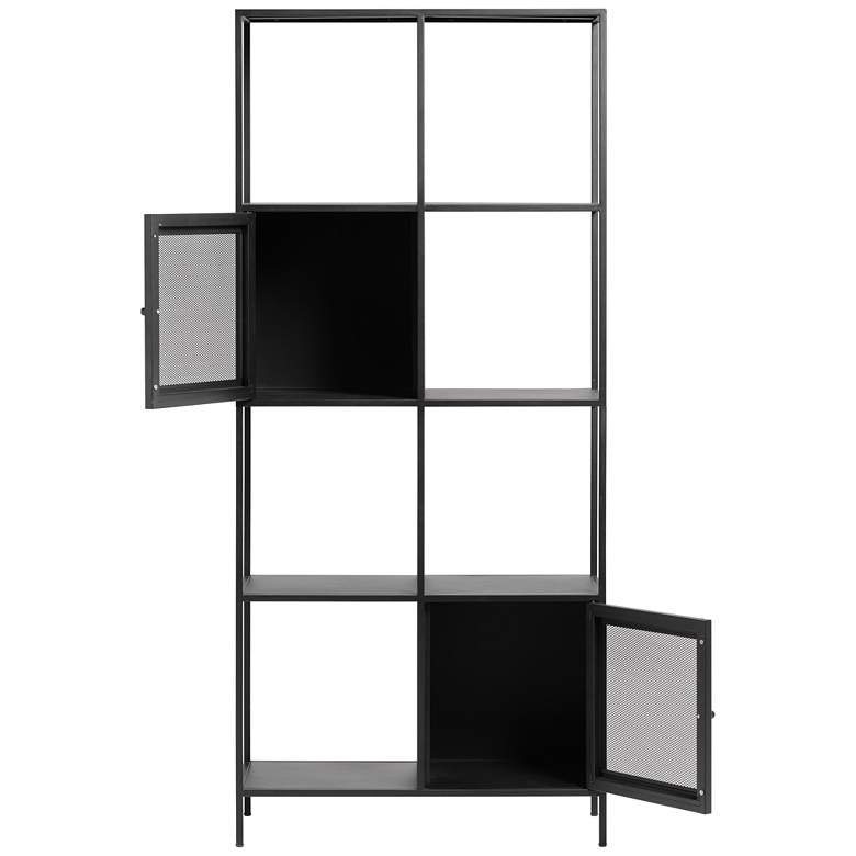 Image 3 Malibu 31 1/4" Wide Black Metal 2-Door Bookcase more views