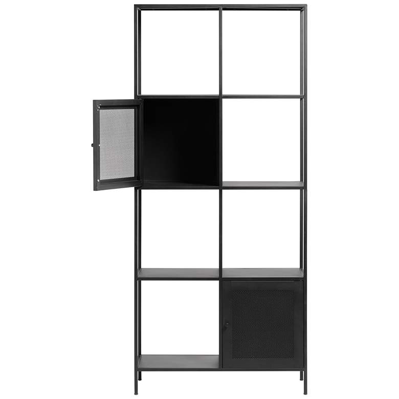 Image 4 Malibu 31 1/4 inch Wide Black Metal 2-Door Bookcase more views