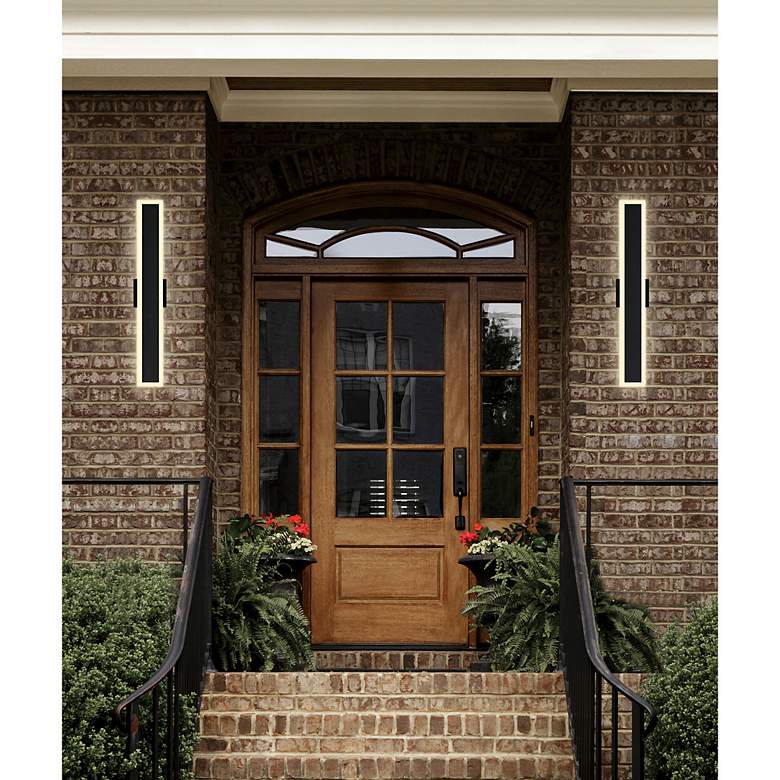 Image 7 Malibu 32" High Black Metal LED Outdoor Wall Light more views