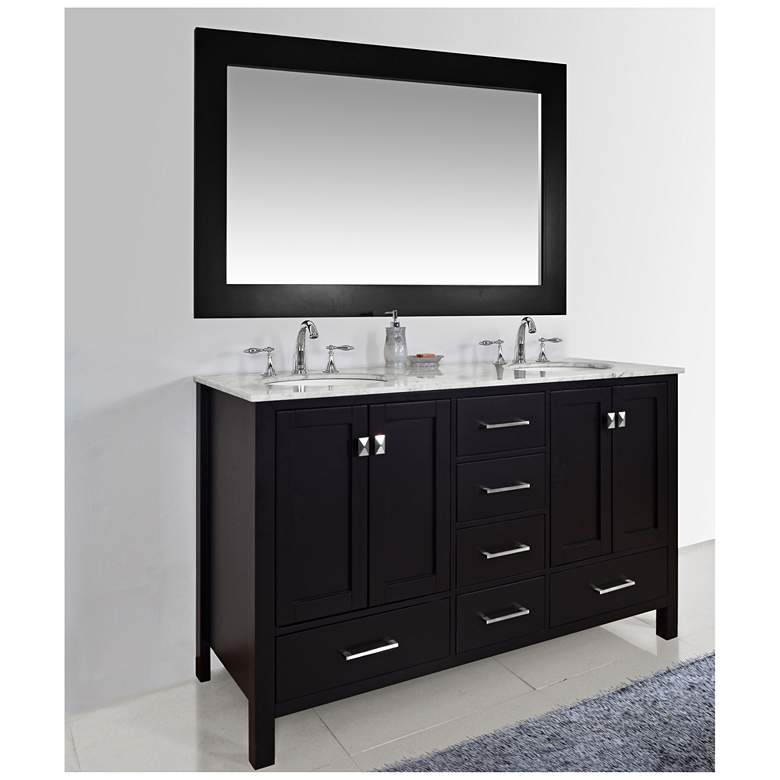 Image 1 Malibu 60 inch Wide Espresso Double Sink Bathroom Vanity