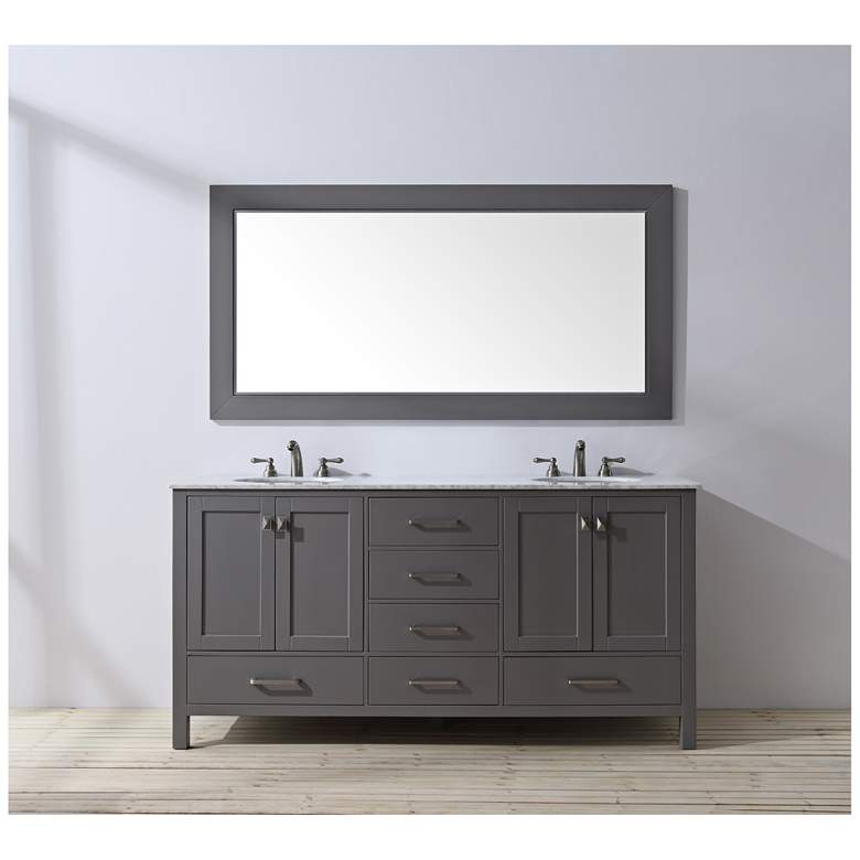Image 1 Malibu 72 inch Gray Double Sink Bathroom Vanity