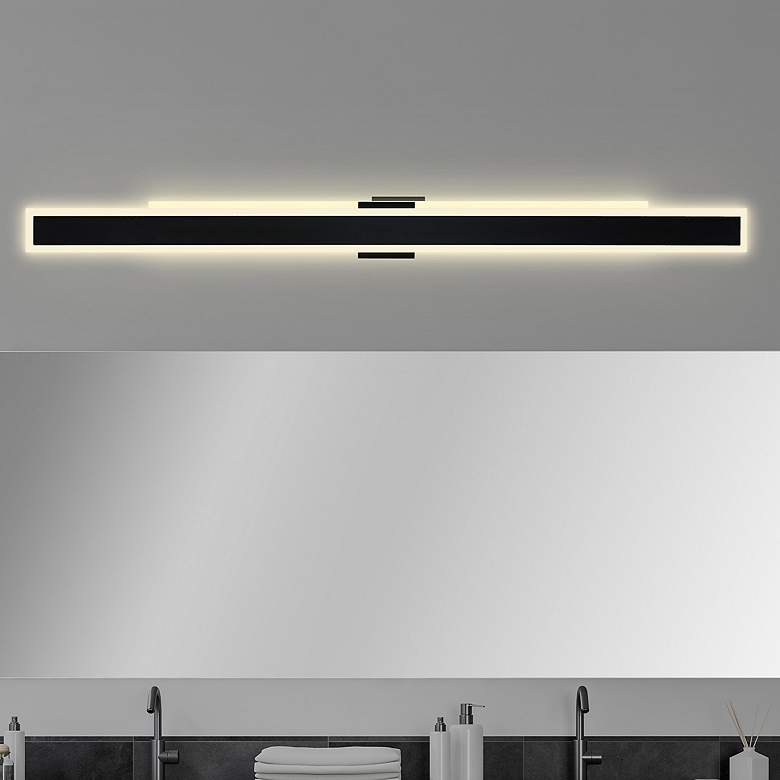 Image 1 Malibu 80" High Black LED Outdoor Wall Light