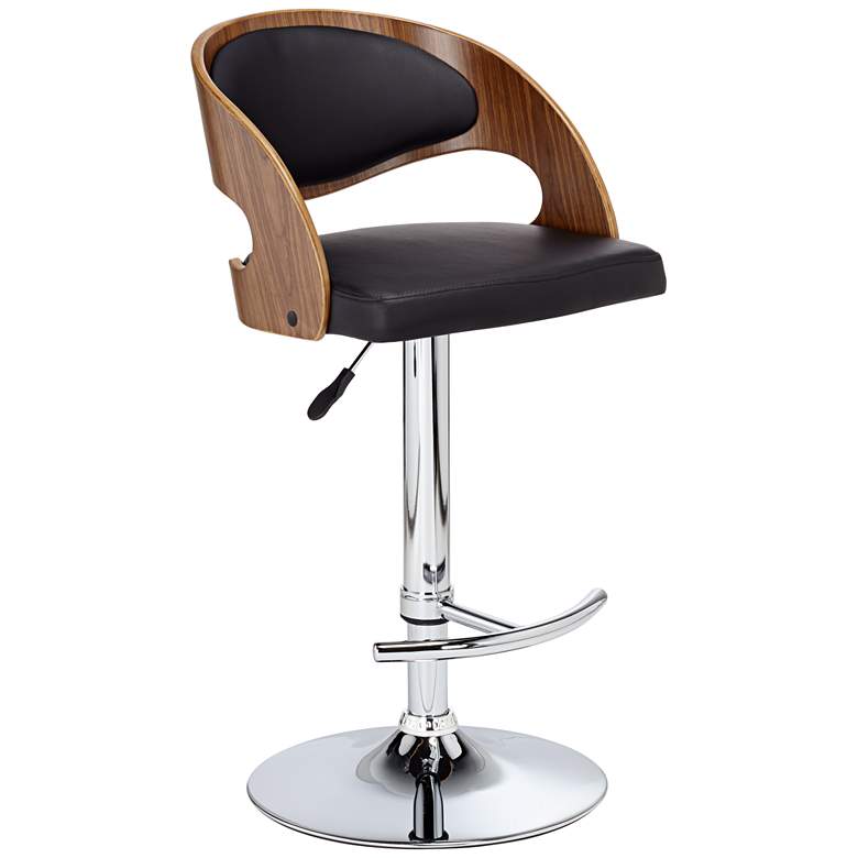 Image 3 Malibu Black Faux Leather Adjustable Swivel Bar Stool