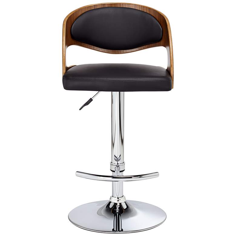 Image 4 Malibu Black Faux Leather Adjustable Swivel Bar Stool more views