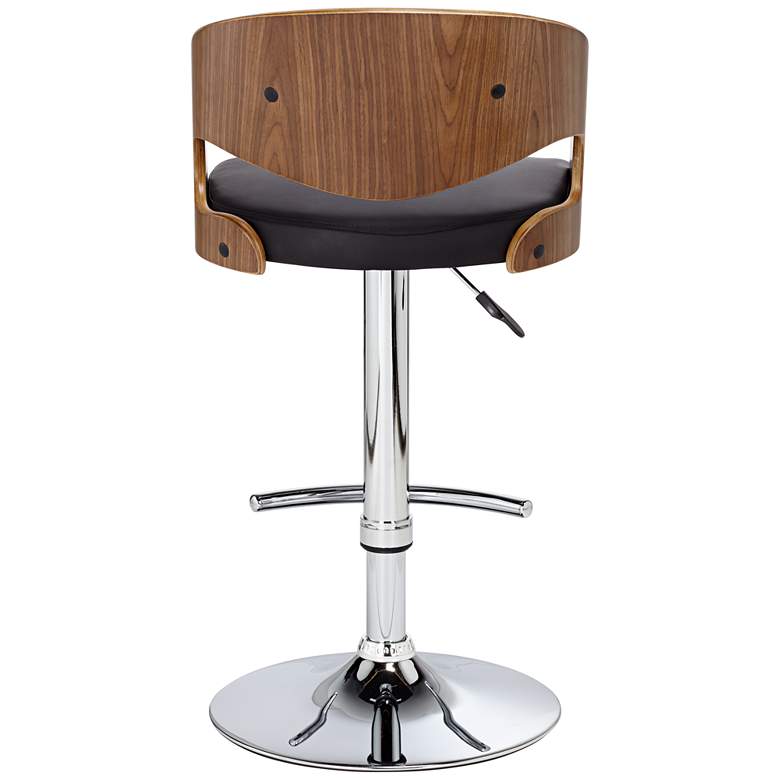 Image 7 Malibu Black Faux Leather Adjustable Swivel Bar Stool more views