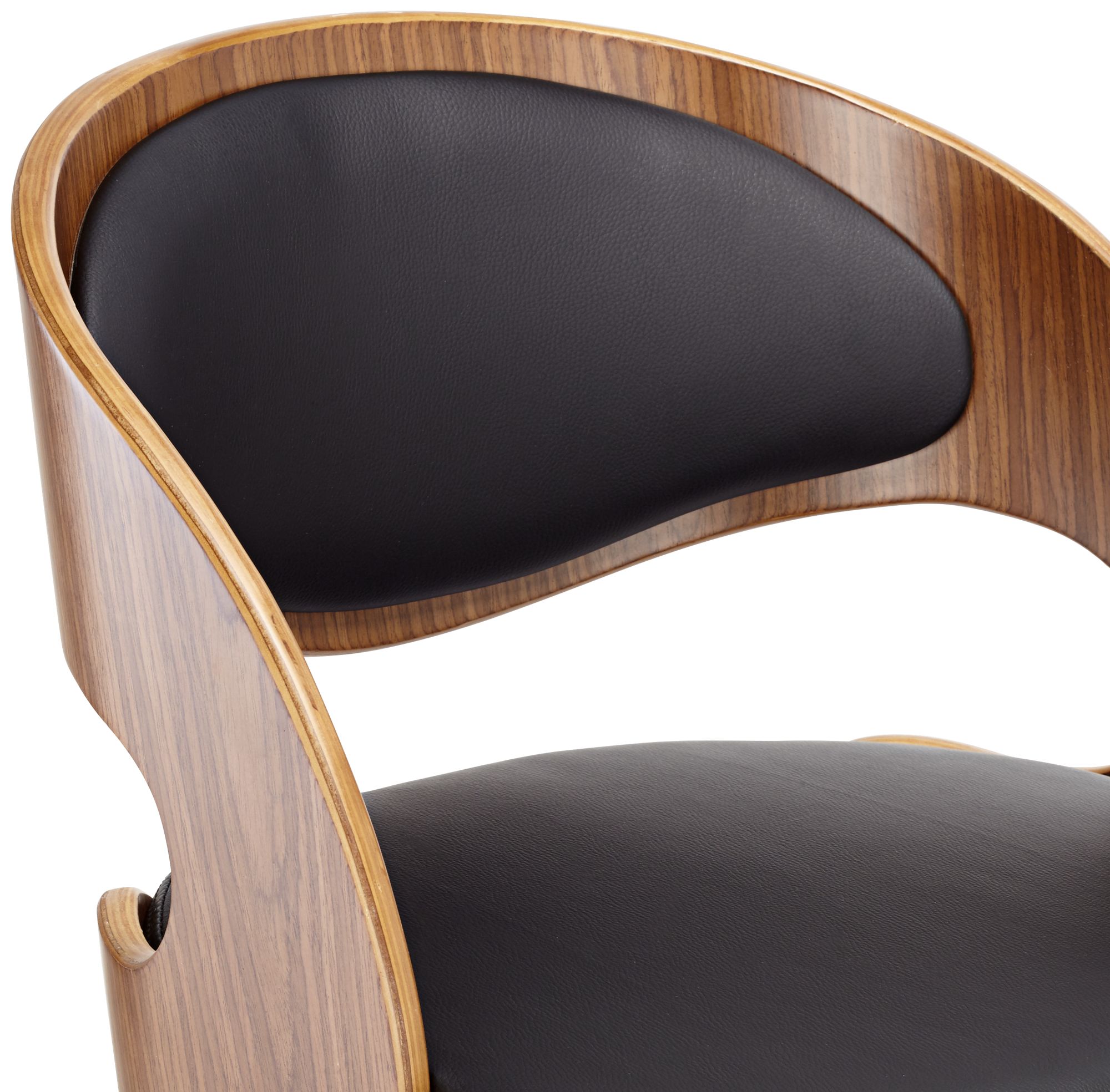 Malibu Black Faux Leather Adjustable Swivel Bar Stool in scene