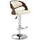 Malibu Cream Faux Leather Adjustable Swivel Bar Stool