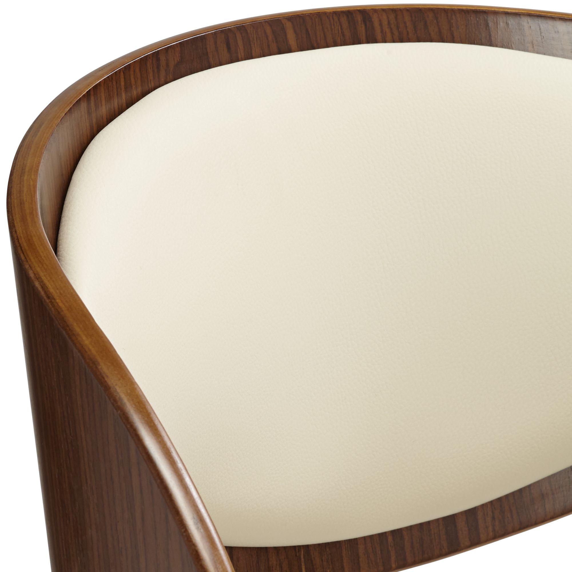 Image 3 Malibu Cream Faux Leather Adjustable Swivel Bar Stool more views