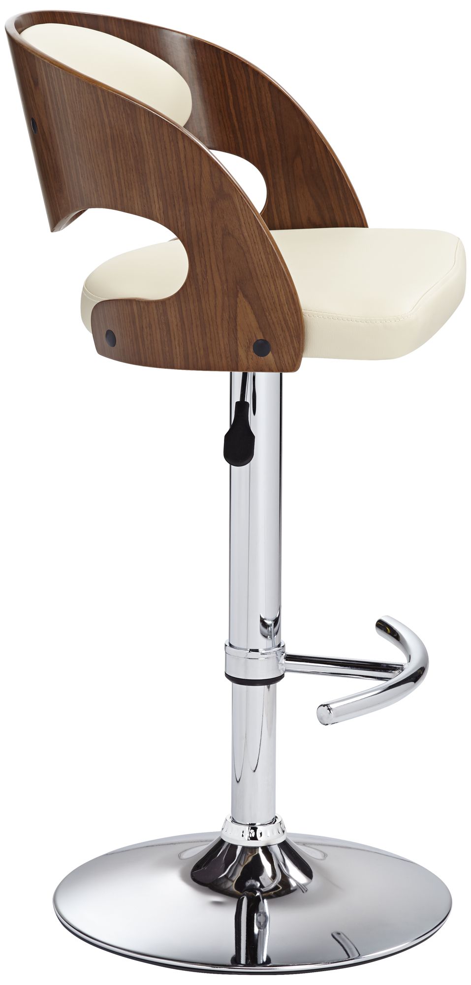 Malibu Cream Faux Leather Adjustable Swivel Bar Stool