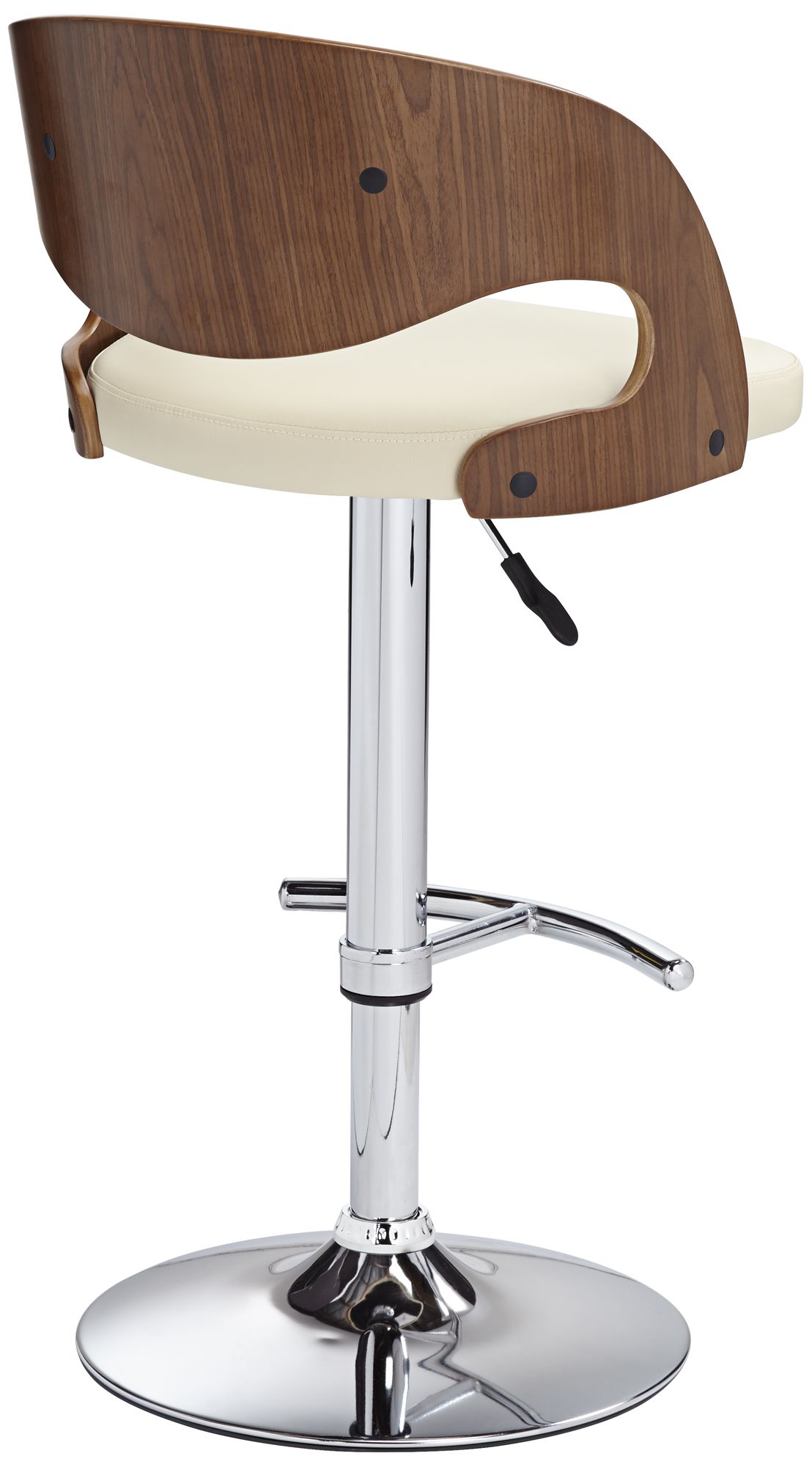 Malibu Cream Faux Leather Adjustable Swivel Bar Stool