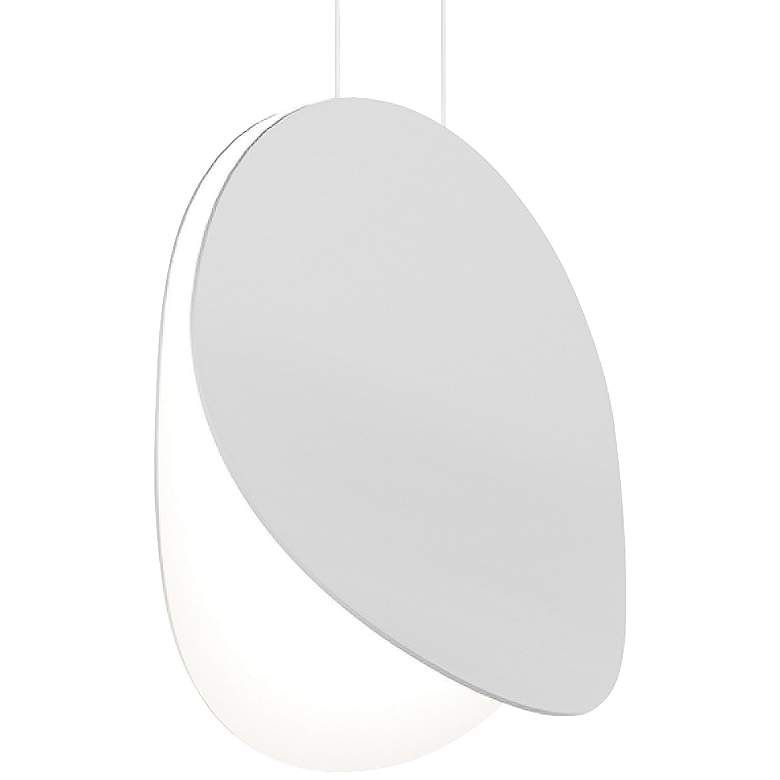 Image 1 Malibu Discs&#8482; 14 inch Wide Satin White LED Pendant Light