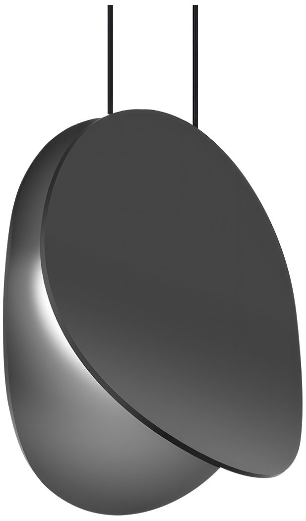 Image 2 Malibu Discs 7.5" Wide LED Pendant Satin Black 240" Cable