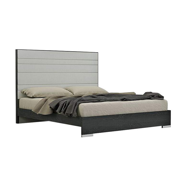 Image 1 Malibu High-Gloss Gray Wood Queen Bed
