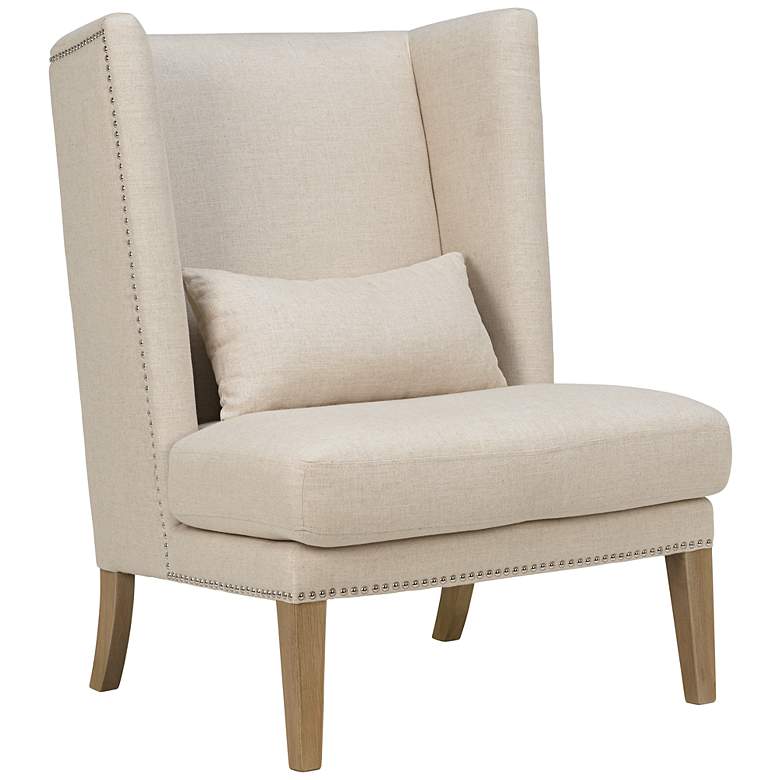 Image 1 Malibu Natural Linen Wingback Chair