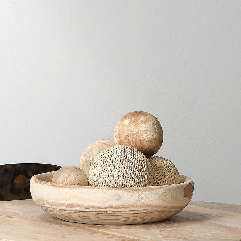 Image 4 Malibu Natural Rustic Wood Balls - Set of 3 by Jamie Young more views