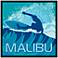 Malibu Surfer 21" Square Black Giclee Wall Art
