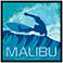 Malibu Surfer 31" Square Black Giclee Wall Art