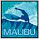 Malibu Surfer 37" Square Black Giclee Wall Art