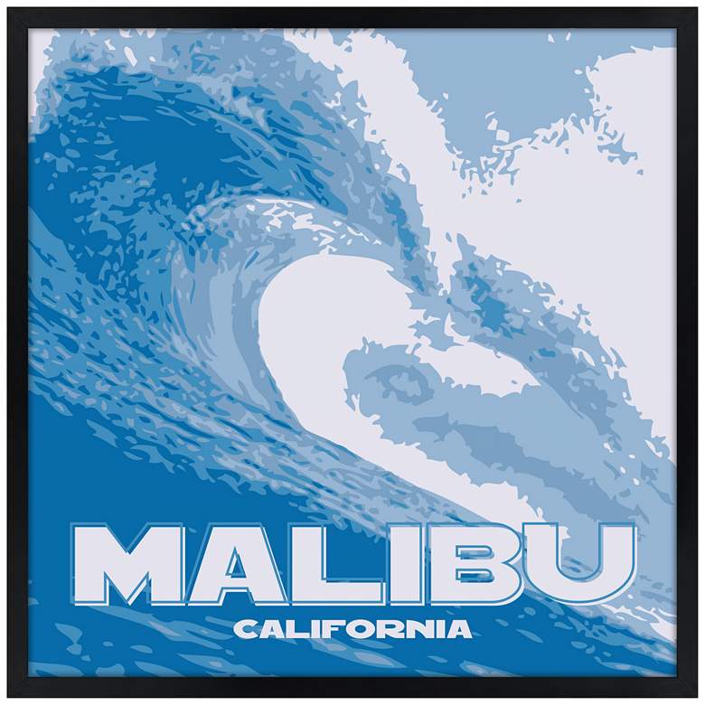 Image 1 Malibu Wave 31 inch Square Black Giclee Wall Art